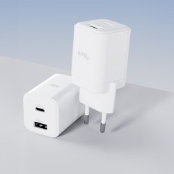Allity Laddare, 1x USB-C, 1x USB-A, 30W - Vit