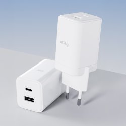 Allity Laddare, 1x USB-C, 1x USB-A, 45W - Vit