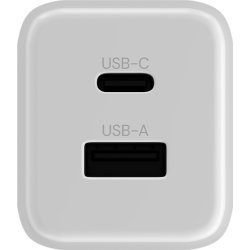 Allity Laddare, 1x USB-C, 1x USB-A, 45W - Vit