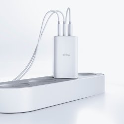 Allity Laddare, 2x USB-C, 1x USB-A, 65W - Vit