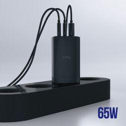 Allity 2x USB-C, 1x USB-A, 65W - Svart