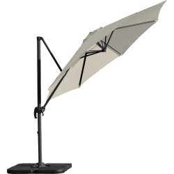 Hängparasol Ø3m inkl. fot och överdrag, beige