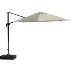 Hängparasol Ø3,5m inkl. fot m/hjul+överdrag, beige