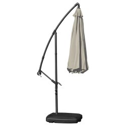 Hängparasol Ø3m inkl. fot och överdrag, beige