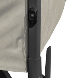 Hängparasol Ø3,5m m/fot m/hjul+överdrag+LED, beige