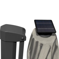 Hängparasol Ø3,5m m/fot m/hjul+överdrag+LED, beige