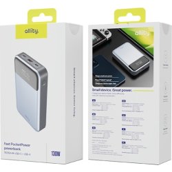 Allity Powerbank, 130W, 19200 mAh - Grå