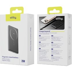 Allity Powerbank, trådlös - 20W, 5000 mAh - Grå