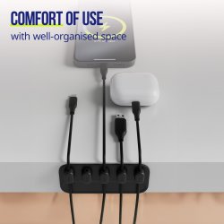 Allity Kabelorganisatör, Magnetisk, Svart ASA-410