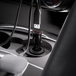 Allity Cigarstik, 1x USB-C, 1x USB-A. 30W - Svart