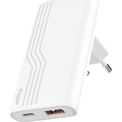 Allity Laddare, 1x USB-C, 1x USB-A, 65W - Vit