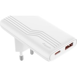 Allity Laddare, 1x USB-C, 1x USB-A, 65W - Vit