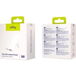 Allity Laddare, 1x USB-C, 1x USB-A, 65W - Vit