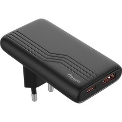 Allity Laddare, 1x USB-C, 1x USB-A, 65W - Svart