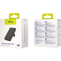 Allity Laddare, 1x USB-C, 1x USB-A, 65W - Svart