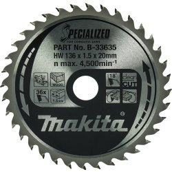 Makita HM-sågklinga, Ø136mm, 36T