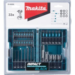 Makita Borr-/bitssats med 33 delar, Impact Black