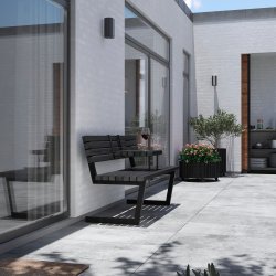 Plus Relaxbänk + hängbord, 150cm, Svart