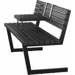 Plus Relaxbänk + hängbord, 150cm, Svart