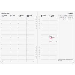 Burde 2026 Systemkalender Business, skinn, Brun