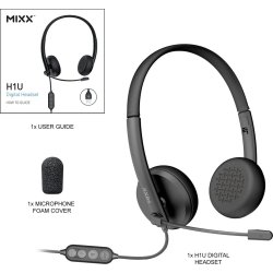 Mixx Headset Stereo H1u Kabelanslutet USB-A, svart
