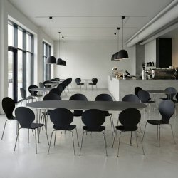 Matsalsset Comfort Classic 10 stolar Svart/Krom