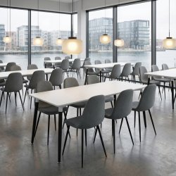 Room mötesstol, grå med svart metallunderrede