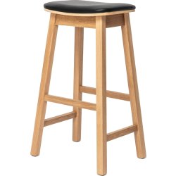 NordicLine Barstol, ek, stoppad, natur/svart, H75