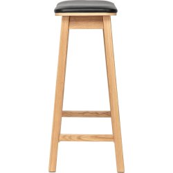 NordicLine Barstol, ek, stoppad, natur/svart, H75