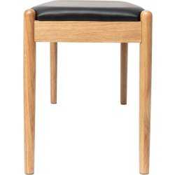 NordicLine Bänk, ek, stoppad sits, natur/svart