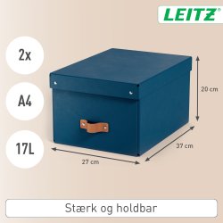 Leitz Puro Box med lock | M | Blå | 2 st.