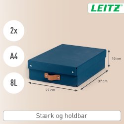 Leitz Puro Box med lock | M låg | Blå | 2 st.
