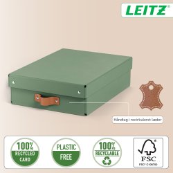 Leitz Puro Box m. lock | M låg | Grön | 2 st.