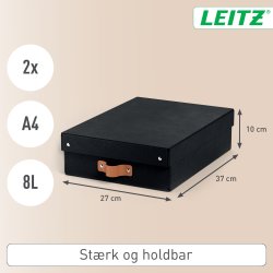 Leitz Puro Box med lock | M låg | Svart | 2 st.