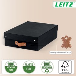 Leitz Puro Box med lock | M låg | Svart | 2 st.