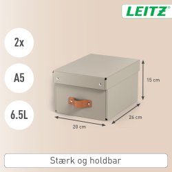 Leitz Puro Box med lock | S | Beige | 2 st.