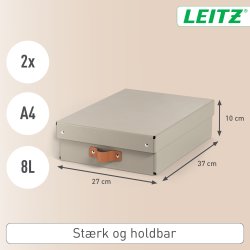 Leitz Puro Box m. lock | M låg | Beige | 2 st.