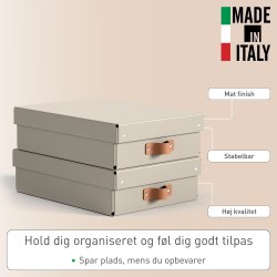 Leitz Puro Box m. lock | M låg | Beige | 2 st.