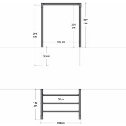 Plus Arcade Pergola modell 1, 1 fack, svart/svart