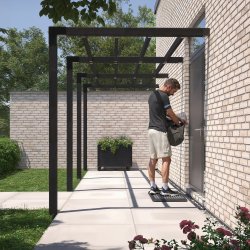 Plus Arcade Pergola modell 4, 3 sektioner, svart