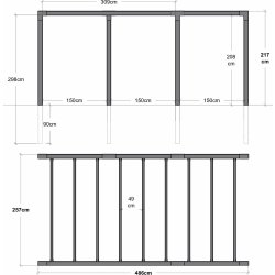 Plus Arcade Pergola modell 5, svart/svart