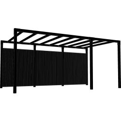 Plus Arcade Pergola modell 6 m. staket, svart