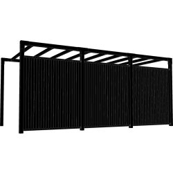 Plus Arcade Pergola modell 6 m. staket, svart