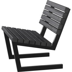 Plus Siesta Living Loungestol, 75 cm, svart