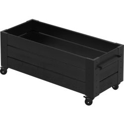 Plus Cubic Blomlåda m/hjul 120x50x48, svart