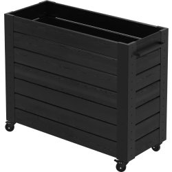 Plus Cubic Blomlåda med hjul 120x50x98, svart