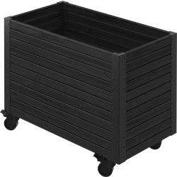 Plus Cubic Blomlåda m/hjul 87x47x65,5, svart