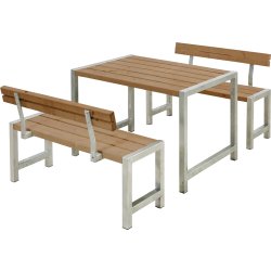 Plus Cafe Plankset m/ryggstöd 127 cm, Thermowood