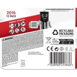 Energizer Litium CR2016 knappcellsbatteri, 12 st