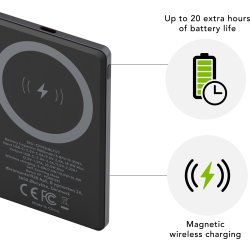 DBRAMANTE1928 Power Bank, 5K Trådlös v2 - Grå